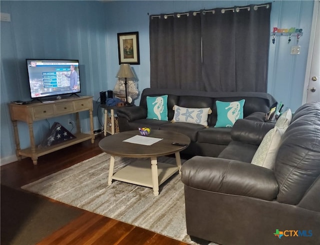 living room featuring hardwood / wood-style floors