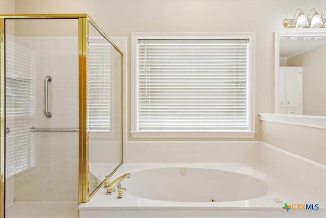 104 Twelve Oaks Dr, Temple, TX 76504 - bathroom featuring a garden tub and a stall shower