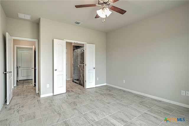 2002 Hayes St, Temple, TX 76502 - unfurnished bedroom with baseboards, ceiling fan, and visible vents