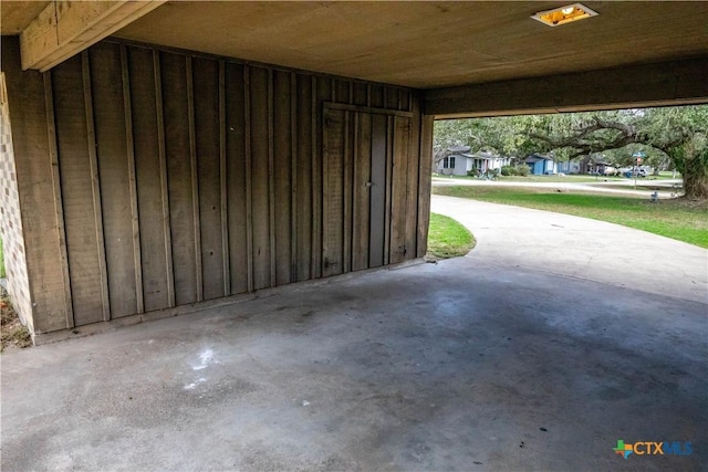 view of garage