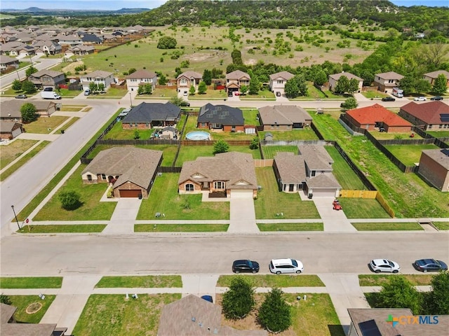 aerial view featuring a residential view