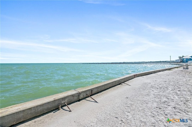 property view of water featuring a view of the beach