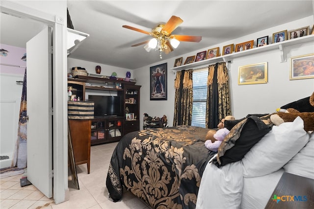 517 Margaret Lee St, Copperas Cove, TX 76522 - bedroom with light tile patterned floors and a ceiling fan