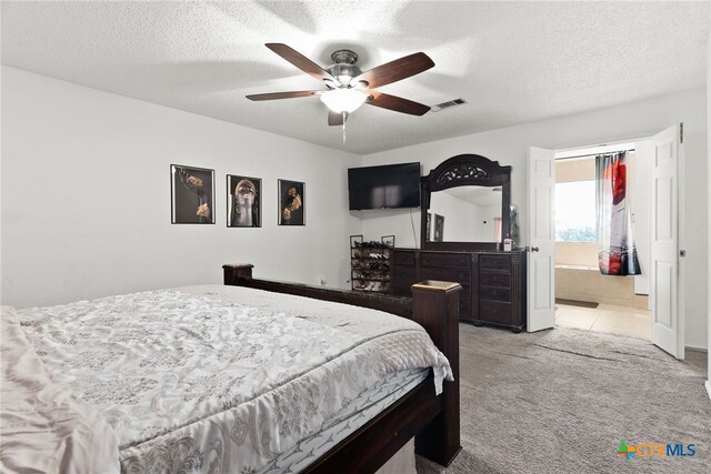 517 Margaret Lee St, Copperas Cove, TX 76522 - bedroom with carpet, a textured ceiling, and a ceiling fan