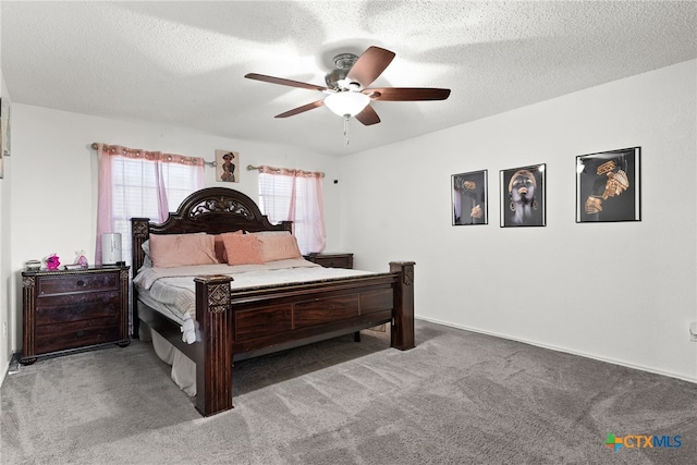 517 Margaret Lee St, Copperas Cove, TX 76522 - carpeted bedroom with a ceiling fan and a textured ceiling