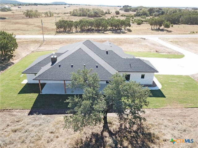 bird's eye view with a rural view