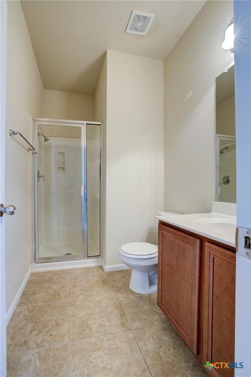 775 Spectrum Dr, New Braunfels, TX 78130 - bathroom with vanity, a shower stall, and tile patterned flooring