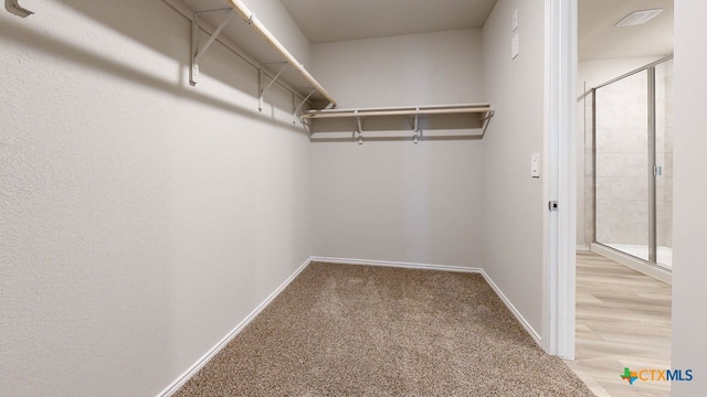 spacious closet with hardwood / wood-style floors