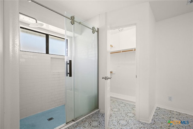 bathroom with walk in shower