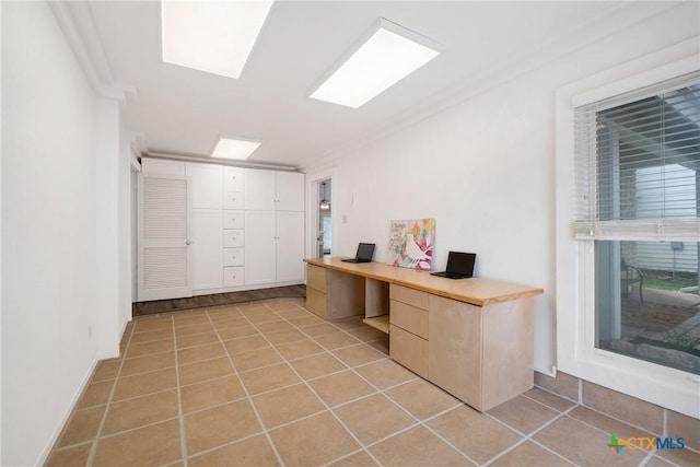 7503 Islander Dr, Austin, TX 78749 - office space with ornamental molding and light tile patterned flooring