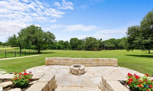 2901 Chisholm Trl, Salado, TX 76571 - view of patio with an outdoor fire pit