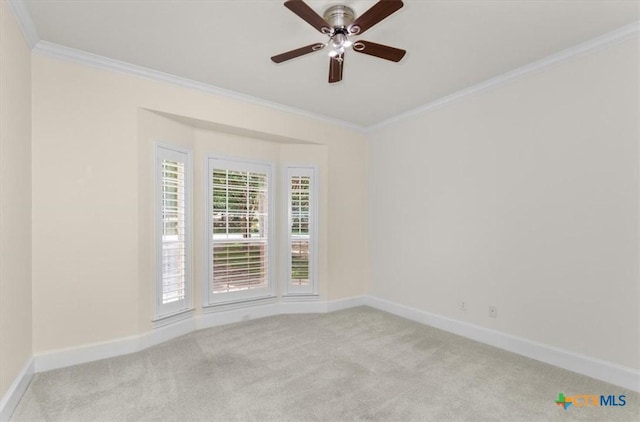 2901 Chisholm Trl, Salado, TX 76571 - empty room featuring ornamental molding, light carpet, healthy amount of natural light, and ceiling fan