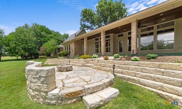 2901 Chisholm Trl, Salado, TX 76571 - view of green lawn with a patio
