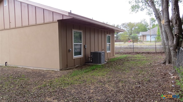 view of home's exterior featuring central air condition unit