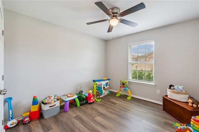 2617 Turning Creek St, Temple, TX 76504 - game room featuring wood finished floors and a ceiling fan