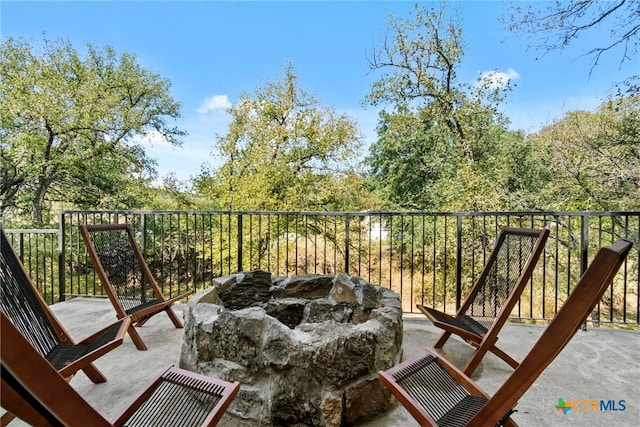 balcony with a patio