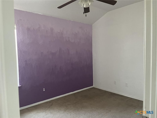 508 Redbud Dr, Copperas Cove, TX 76522 - carpeted spare room with ceiling fan, lofted ceiling, and baseboards