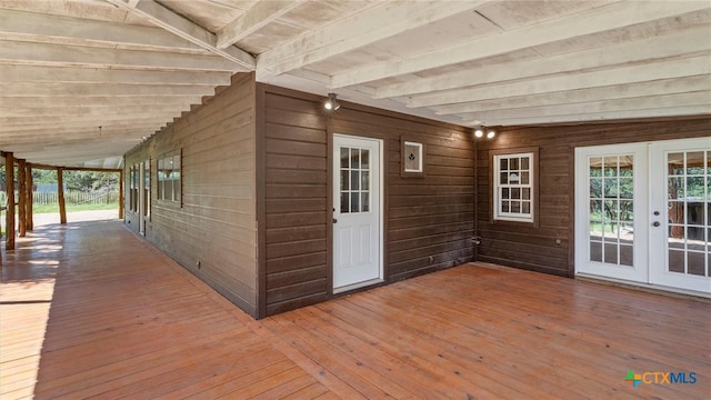 deck featuring french doors