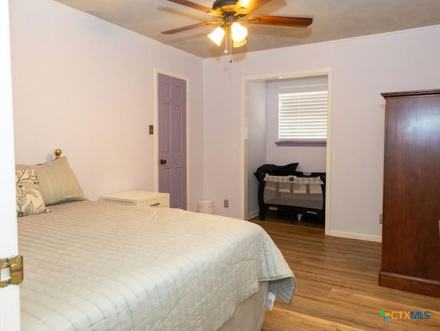 3309 Cottonwood Ln, Temple, TX 76502 - bedroom featuring light wood-style floors and a ceiling fan