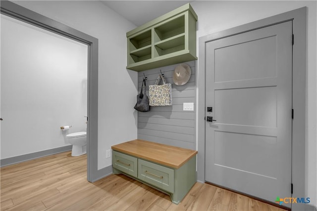 438 Cedar Mountain Dr, Marble Falls, TX 78654 - mudroom featuring light wood-style flooring and baseboards