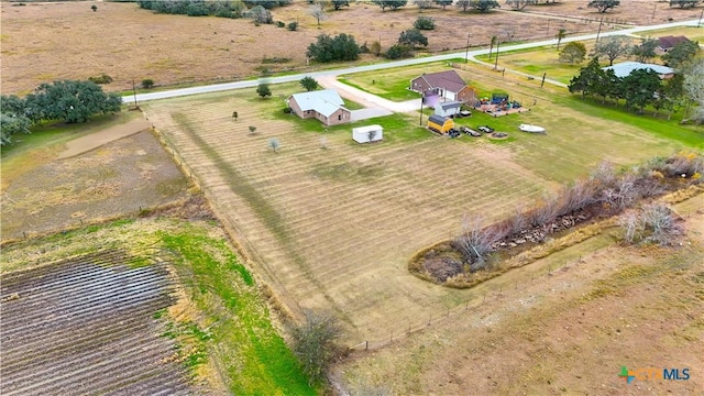 aerial view featuring a rural view