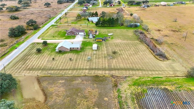 bird's eye view with a rural view