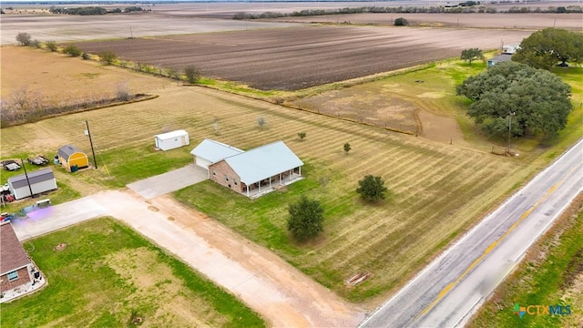 aerial view featuring a rural view