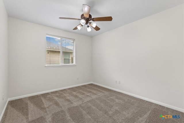 7778 Little Deer Trl, Georgetown, TX 78628 - empty room with carpet flooring, baseboards, and ceiling fan