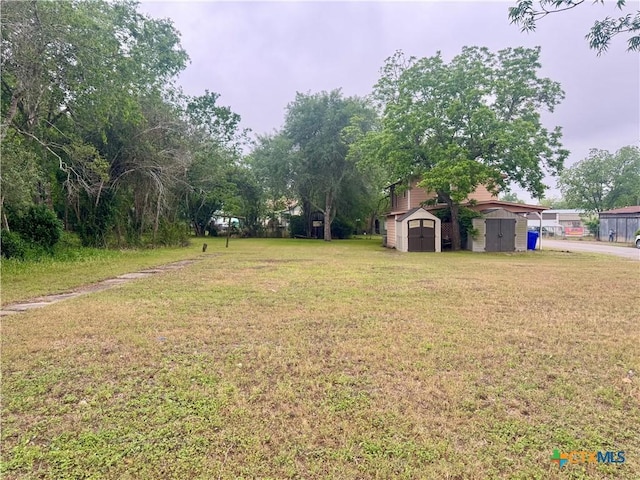 503 Dunn St, Yoakum, TX 77995 - view of yard with an outdoor structure and a shed