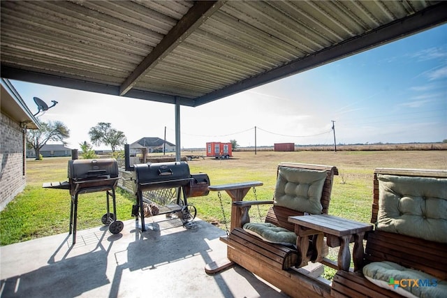 view of patio with a grill