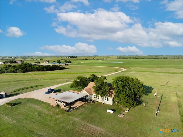 bird's eye view with a rural view