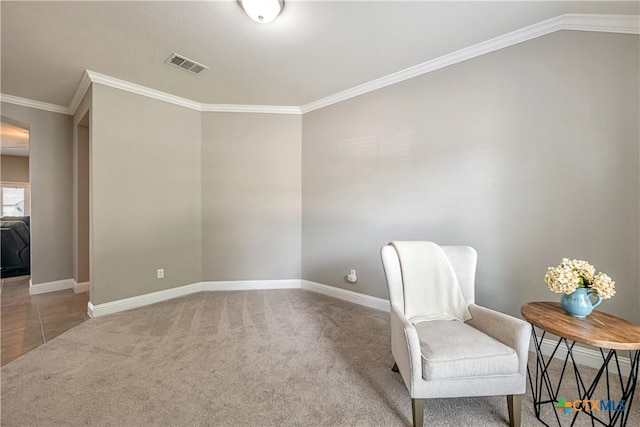 822 Old World Dr, Harker Heights, TX 76548 - sitting room with ornamental molding and carpet floors