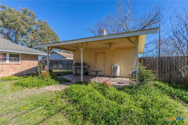 exterior space featuring a patio and ceiling fan