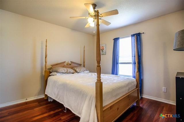 2406 Peace Pipe Cir, Copperas Cove, TX 76522 - bedroom with wood finished floors, baseboards, and ceiling fan