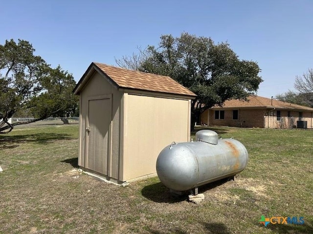 view of shed