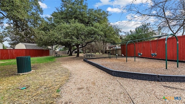 exterior space featuring fence and a yard