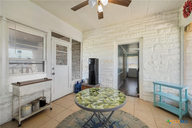 view of patio with ceiling fan