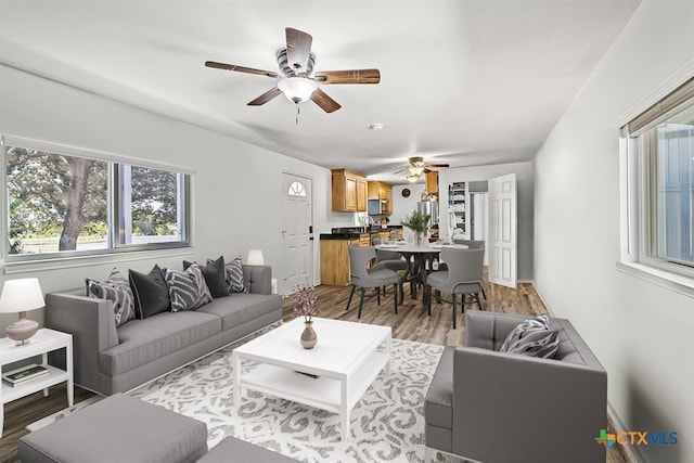 3656 Fm 2657, Copperas Cove, TX 76539 - living room with light wood-type flooring and ceiling fan