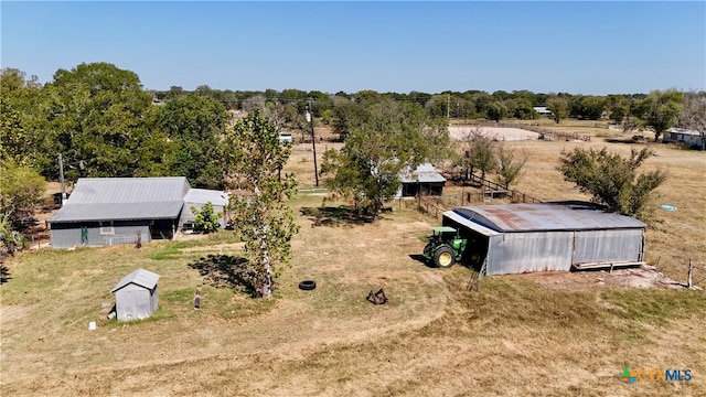 aerial view with a rural view