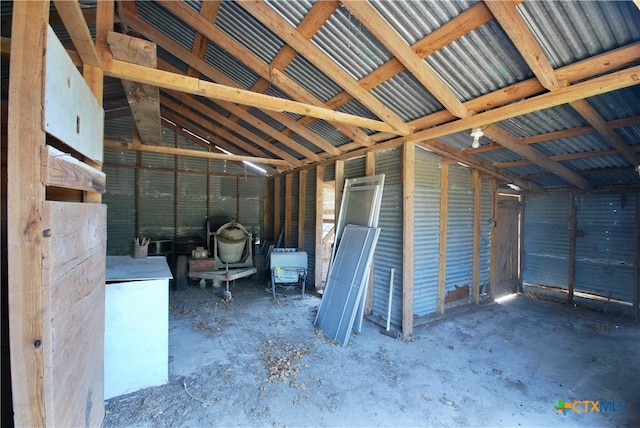 interior space with lofted ceiling