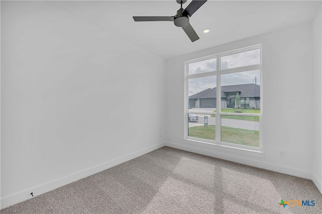 4146 Turning Leaf Dr, Nolanville, TX 76559 - carpeted spare room featuring baseboards, recessed lighting, and ceiling fan