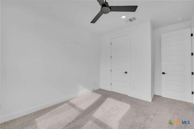 4146 Turning Leaf Dr, Nolanville, TX 76559 - unfurnished bedroom with visible vents, baseboards, ceiling fan, recessed lighting, and carpet flooring