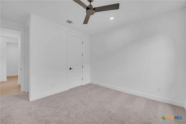 4146 Turning Leaf Dr, Nolanville, TX 76559 - unfurnished bedroom with a ceiling fan, baseboards, visible vents, and carpet