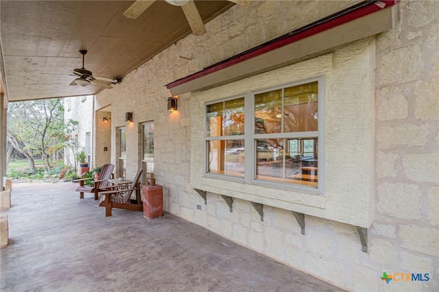 view of patio / terrace with ceiling fan