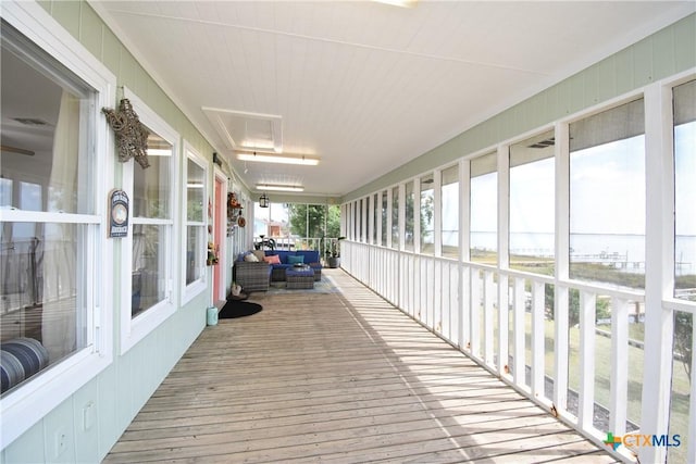 deck with an outdoor living space