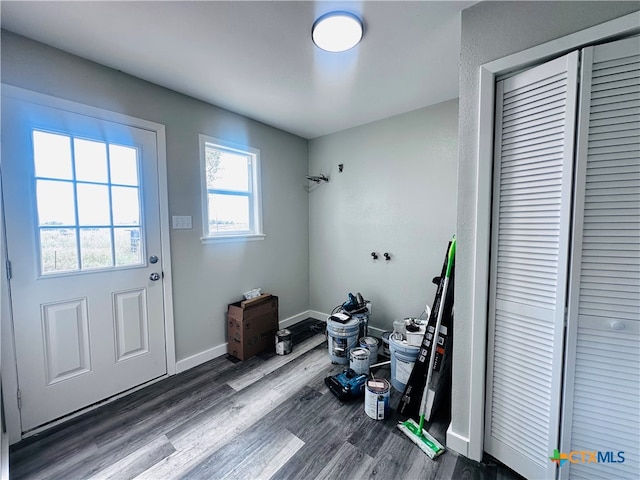 interior space featuring dark wood-type flooring