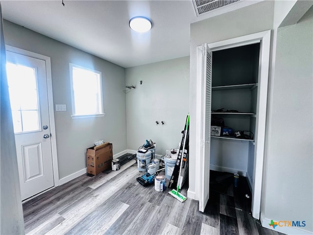 bedroom featuring wood-type flooring