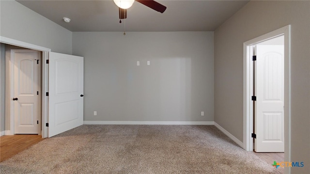 3826 Leming Ct, Temple, TX 76504 - unfurnished bedroom featuring light colored carpet, baseboards, and a ceiling fan