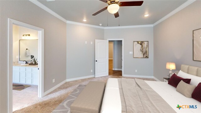 carpeted bedroom with lofted ceiling and ceiling fan