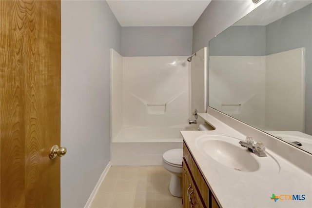 218 Sunset Dr, Victoria, TX 77901 - bathroom featuring vanity, tile patterned floors, and bathing tub / shower combination